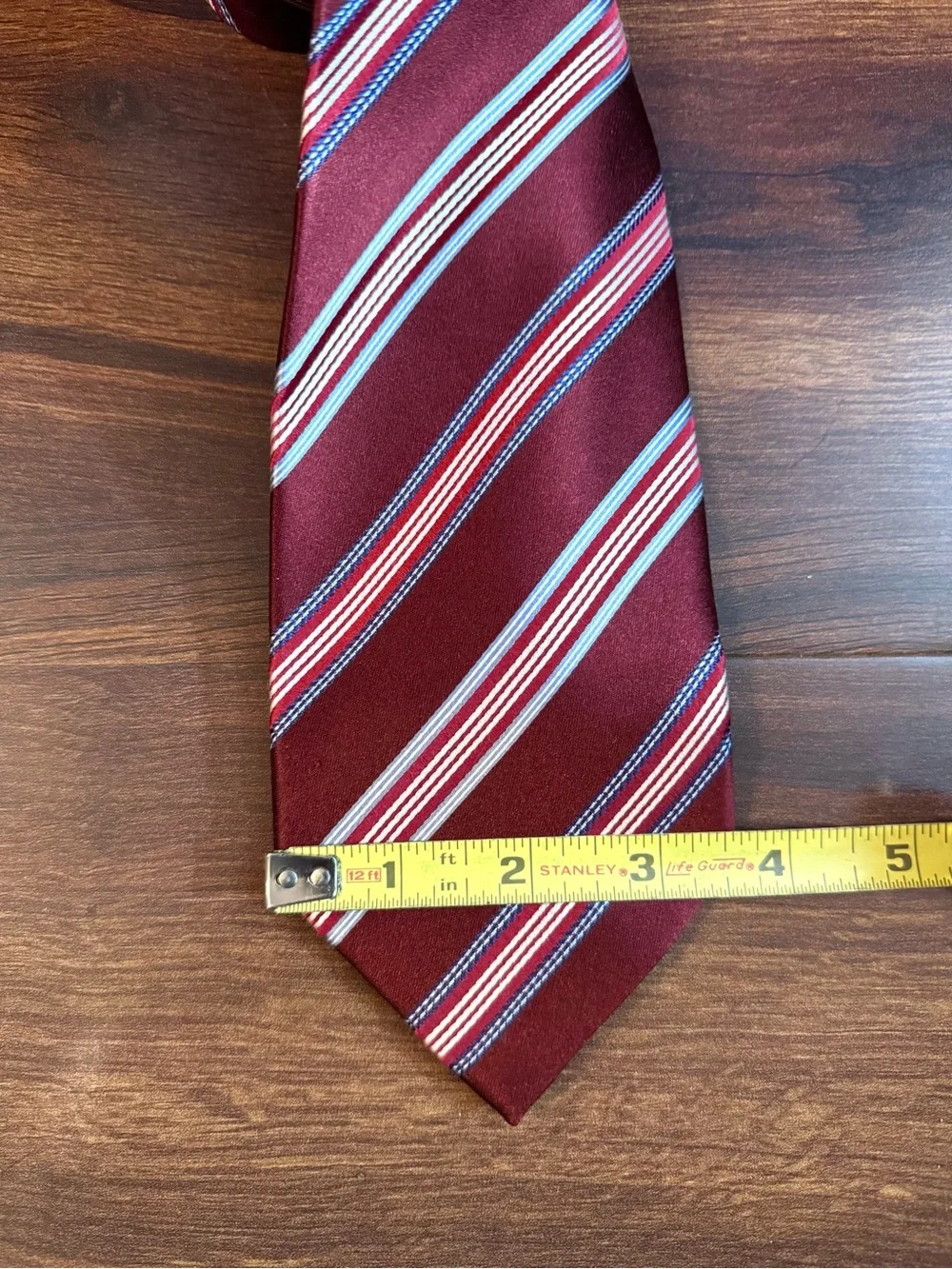 ERMENEGILDO ZEGNA Burgundy Striped Silk Repp Tie - Classic Formal Accessory